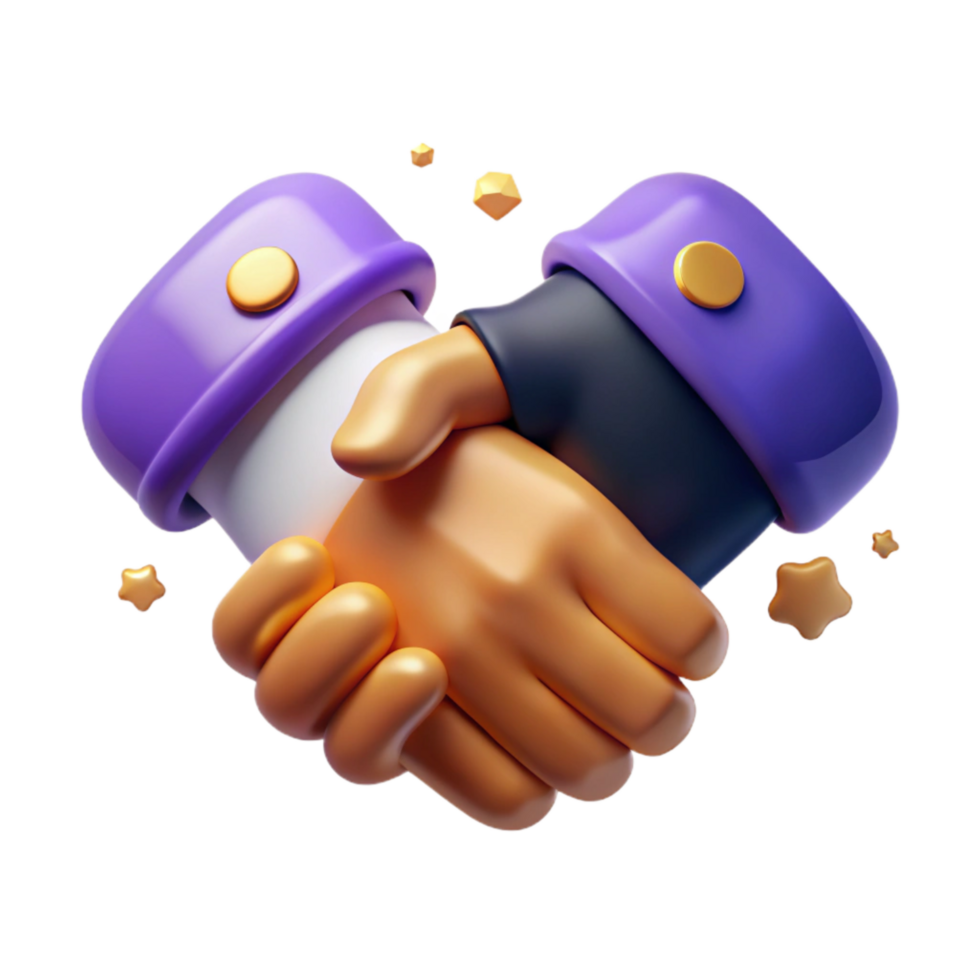 wonderful rustic Handshake Icon in Flat Style Isolated exclusive png