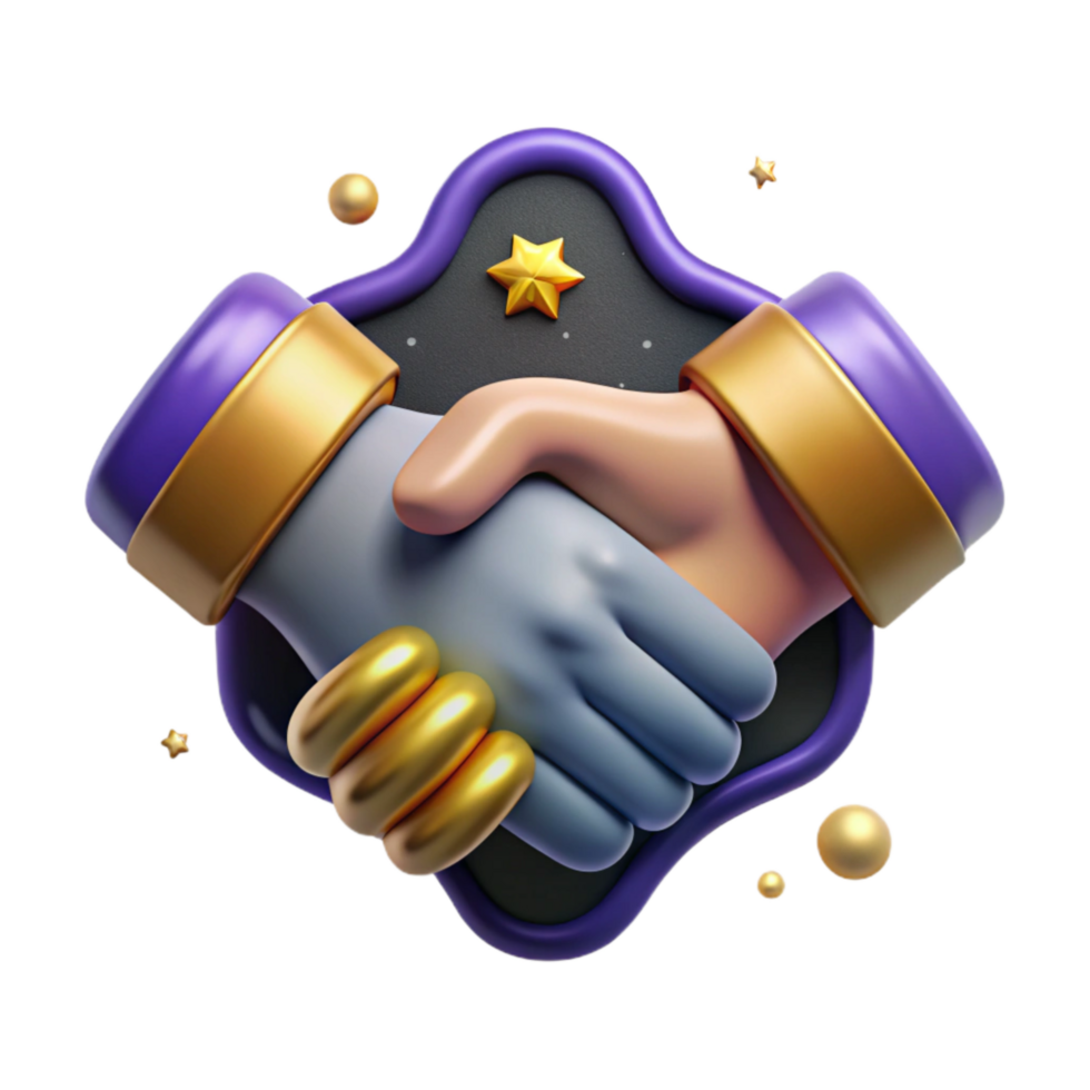 serene vintage Handshake Icon in Flat Style Isolated high quality png