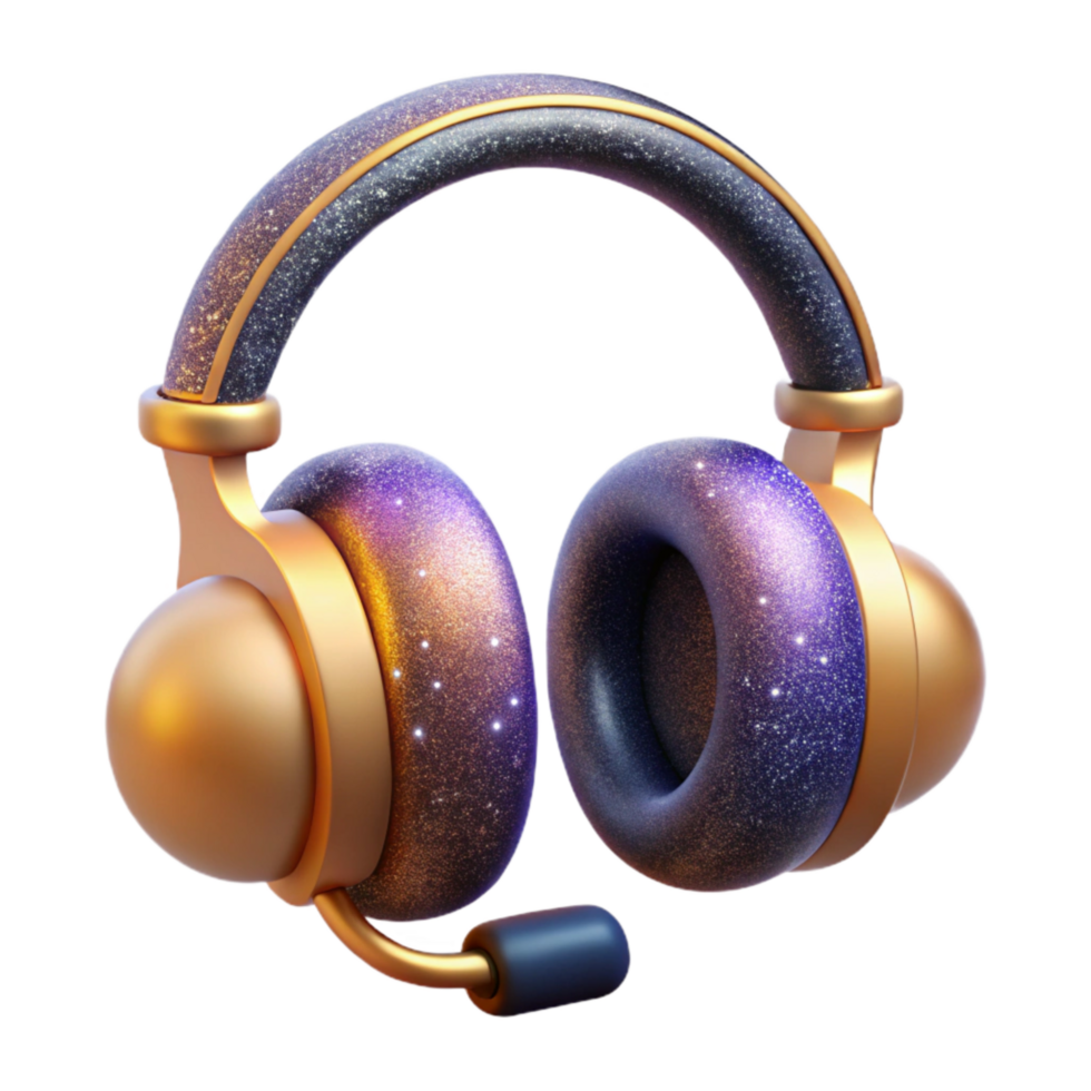 vibrant classic Headset Front View Isolated Element high resolution png