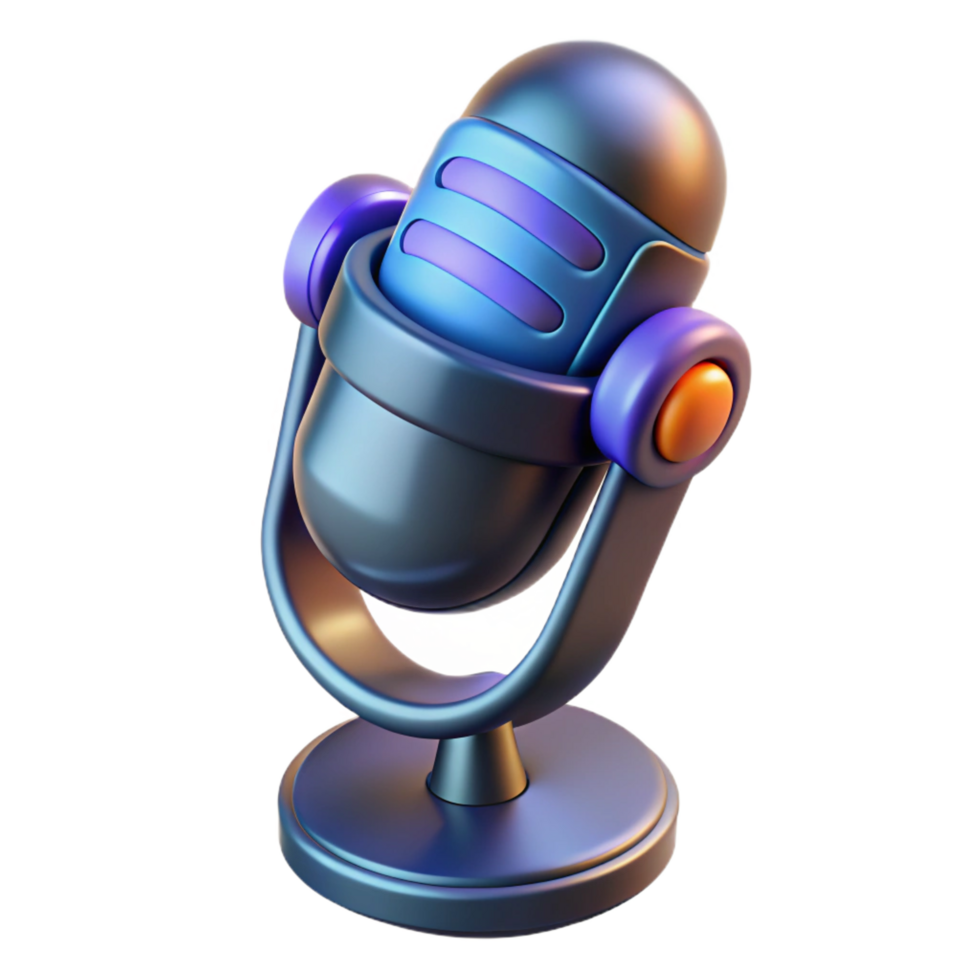 magnificent abstract Futuristic microphone, sleek design, noise-cancelling high quality png