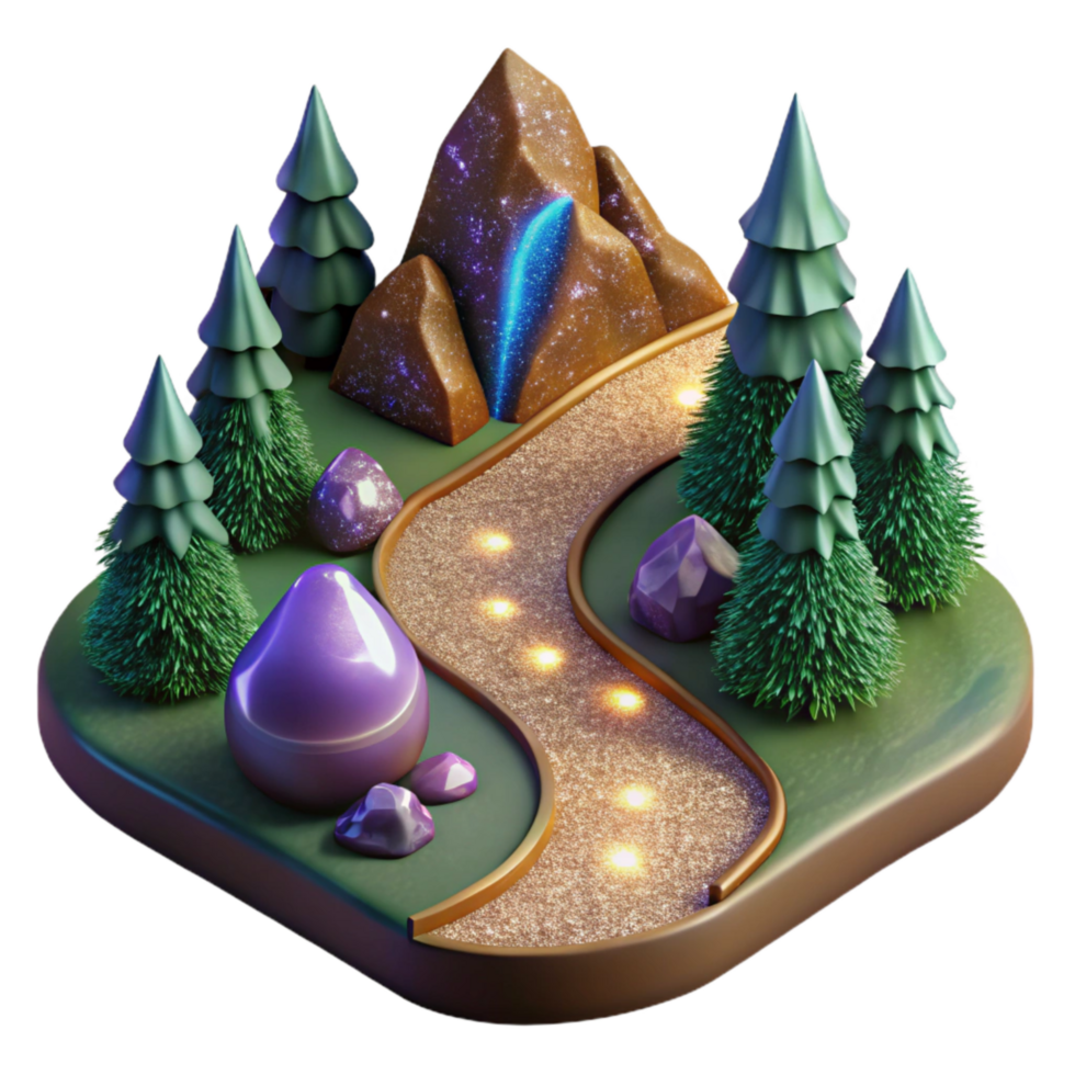 magnificent minimalist High Angle Shot of Hiking Trail in Forest Transparent Background authentic png
