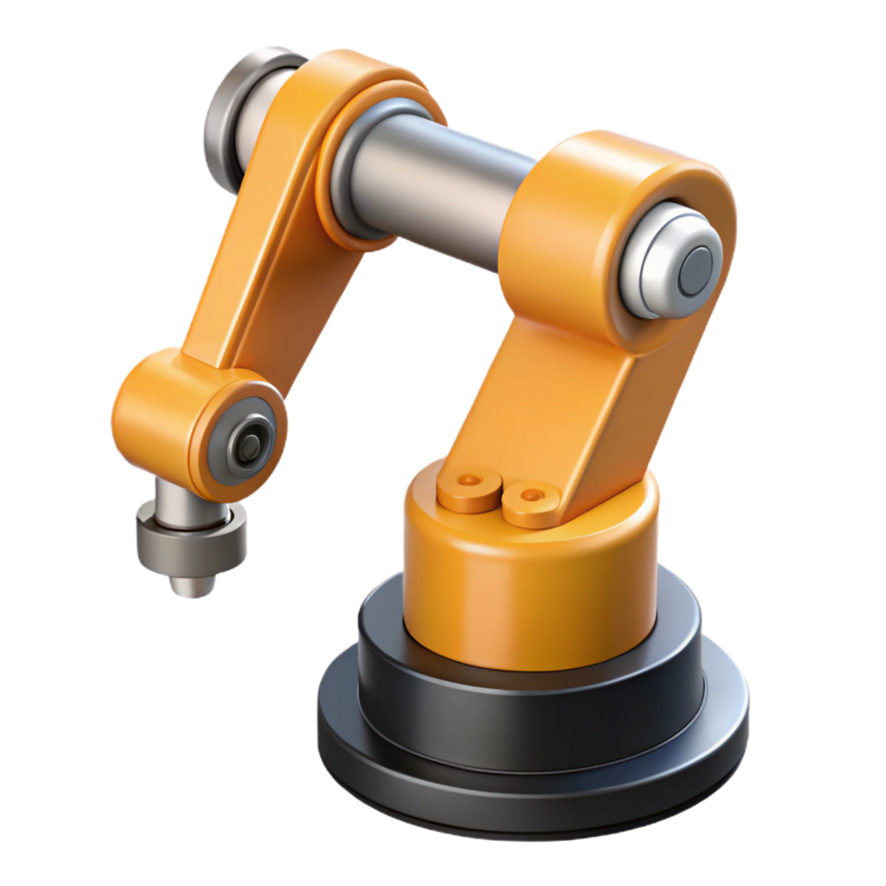vibrant contemporary Robot arm industrial robotic automation detailed png