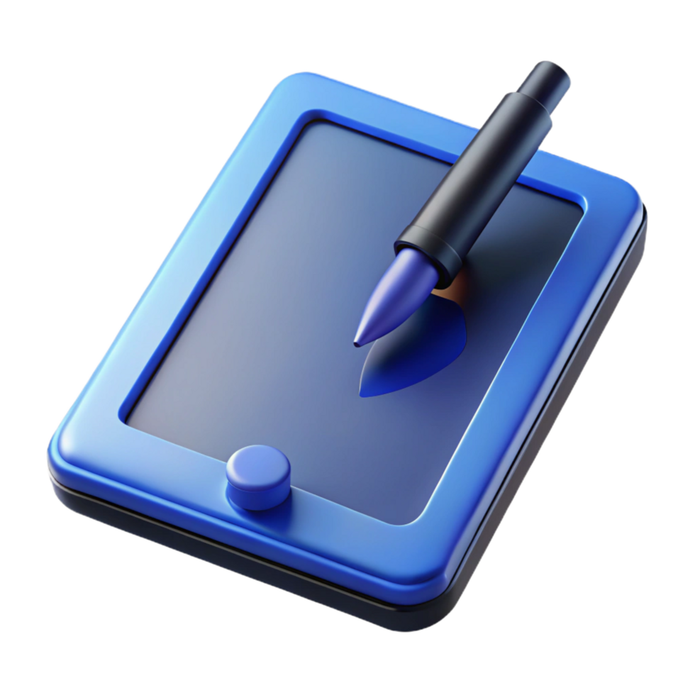 extraordinary rustic Tablet computer with stylus pen detailed png