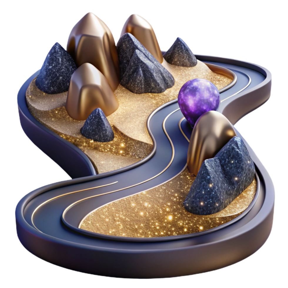 serene artistic High Angle View of Open World Map Cutout detailed png