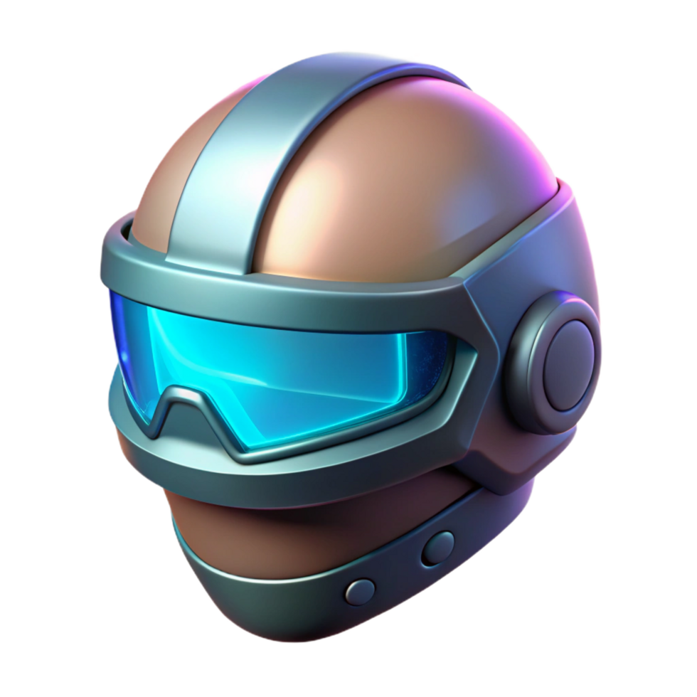 serene rustic A futuristic helmet displaying augmented reality interfaces, sleek and minimalist design, soft neon glow premium png