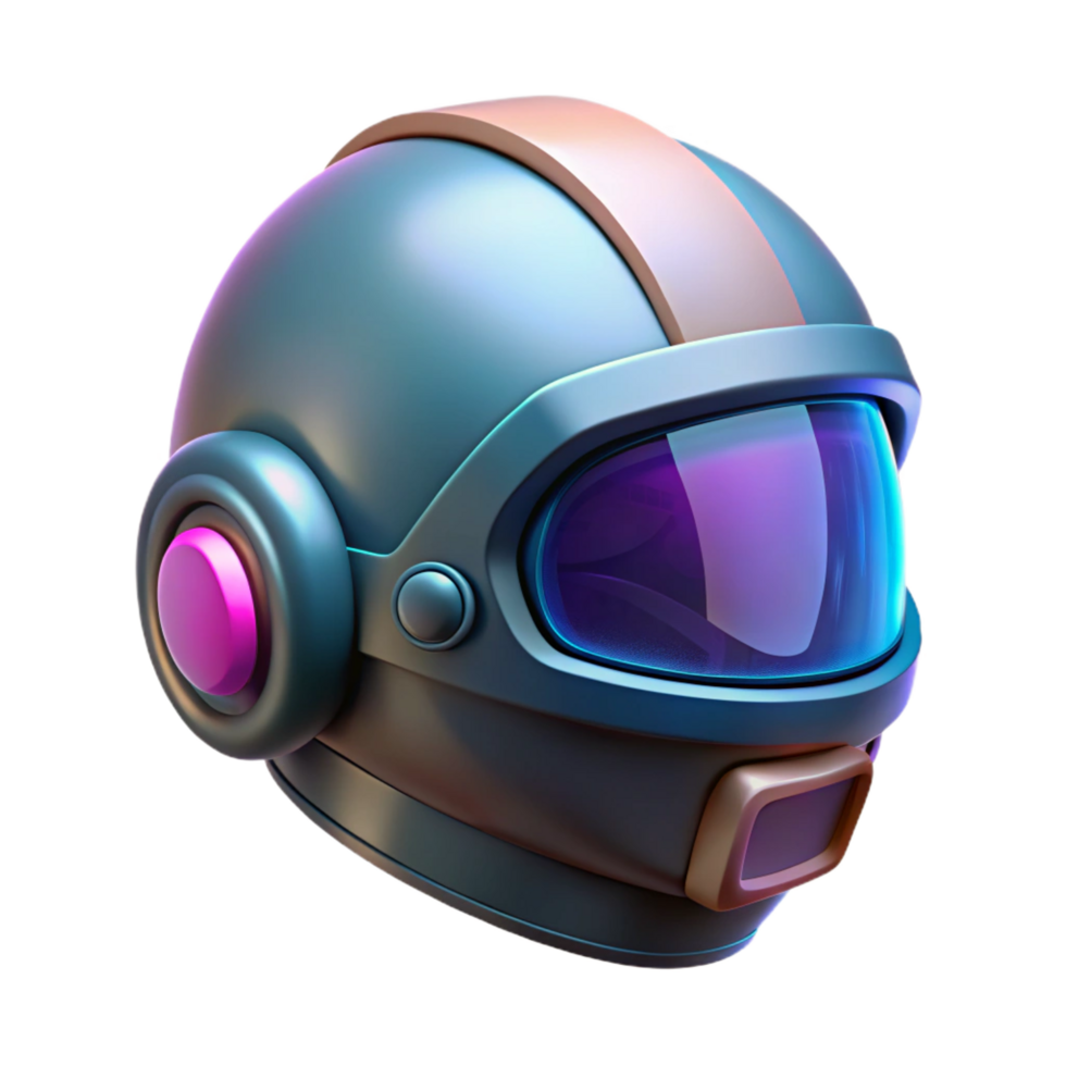 magnificent contemporary A futuristic helmet displaying augmented reality interfaces, sleek and minimalist design, soft neon glow professional png