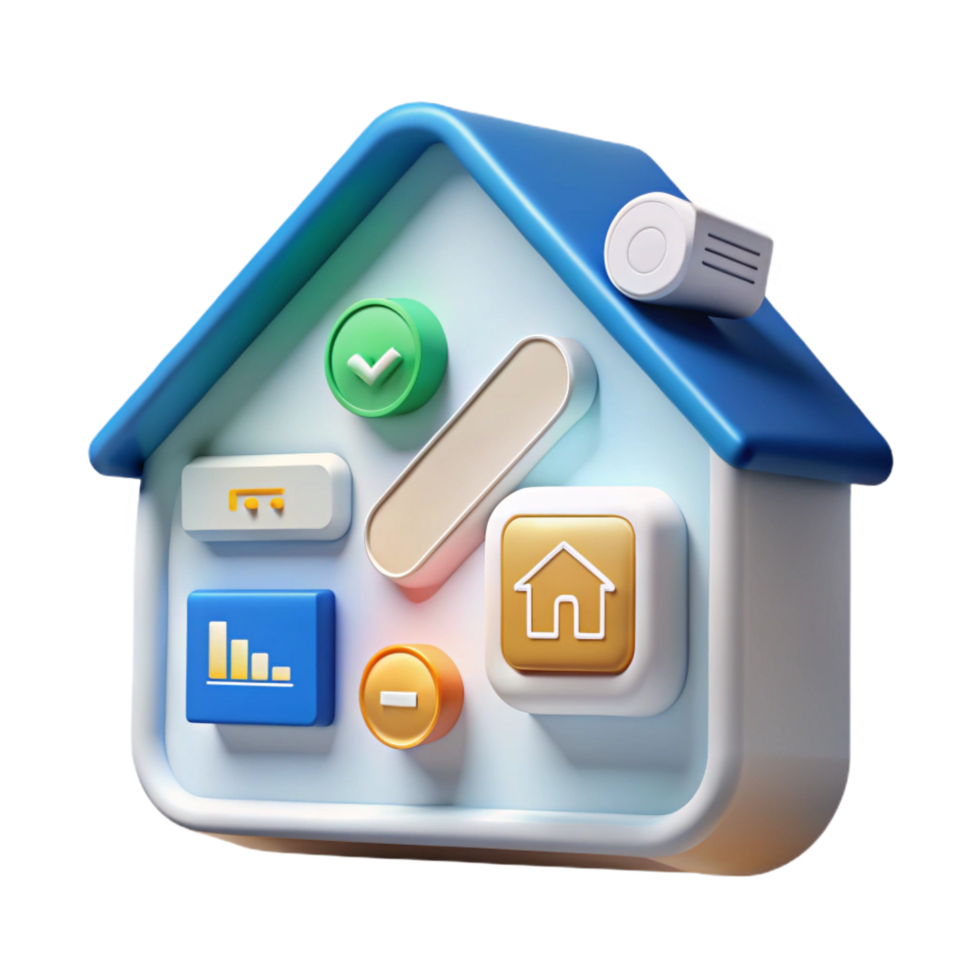 dramatic minimalist A smart home interface displaying various data points, minimalist design, soft white lighting high resolution png