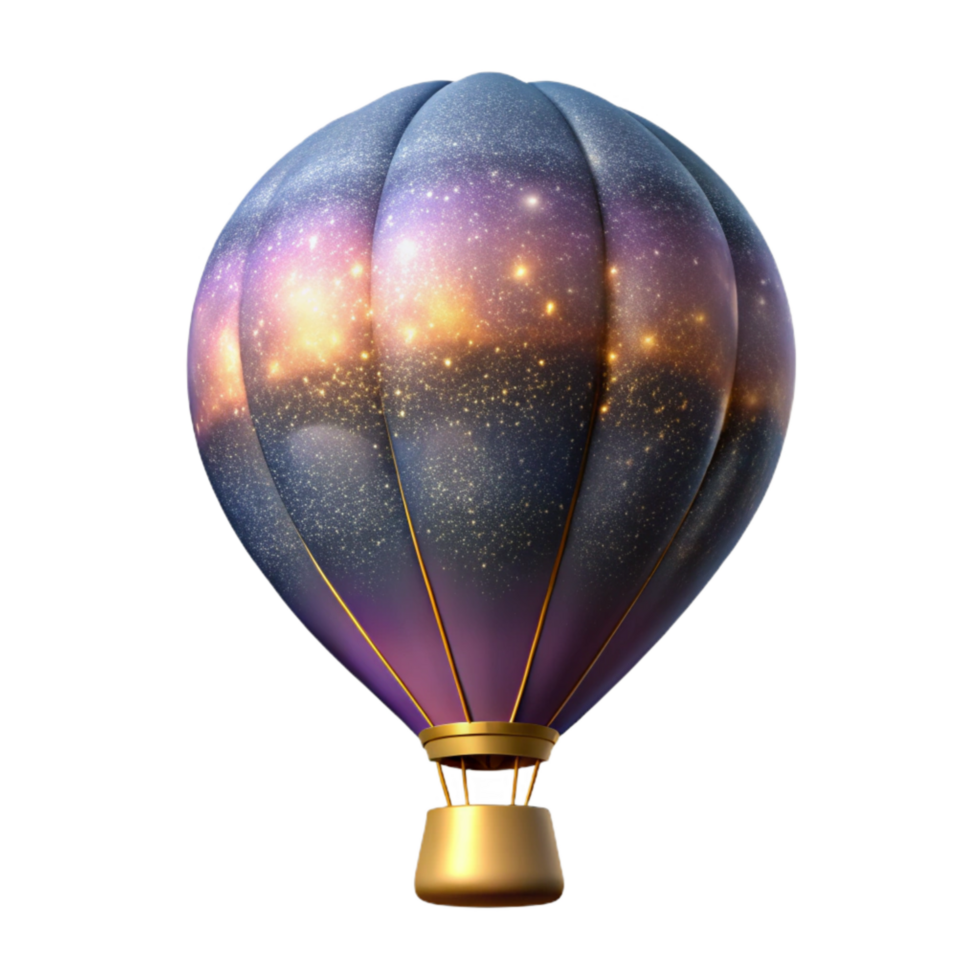 vibrant vintage Hot Air Balloon Against Sunset Sky Transparent Background detailed png