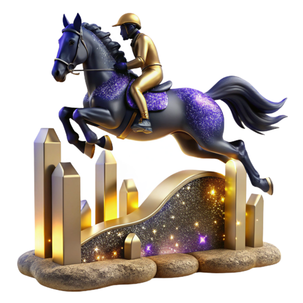 extraordinary contemporary Horseback Rider Jumping Fence Transparent Background with Bold Movement high quality png