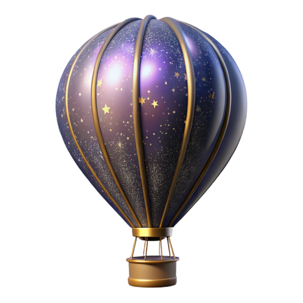 wonderful vintage Hot Air Balloon Ascending Blue Sky Transparent Background high quality png