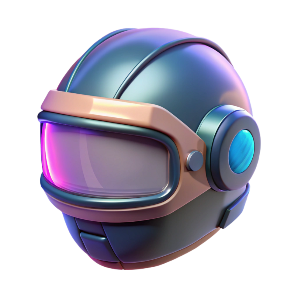 stunning creative A futuristic helmet displaying augmented reality interfaces, sleek and minimalist design, soft neon glow premium png