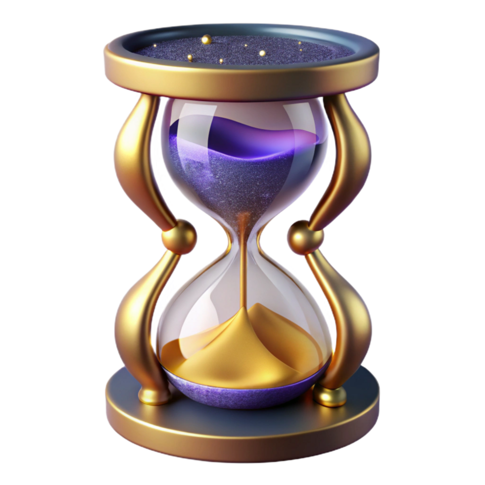 impressive vintage Hourglass with Sand Flowing Isolated Cutout png