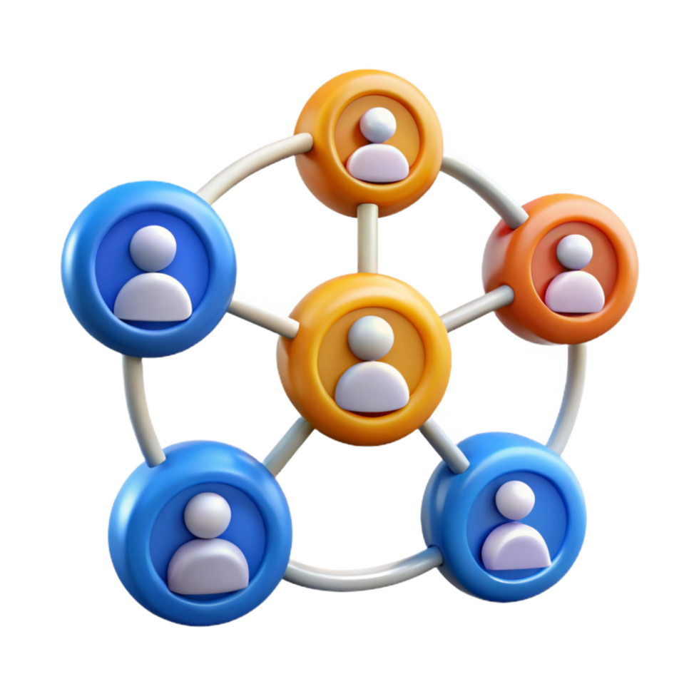 magnificent abstract Social media network connection icons 4K png