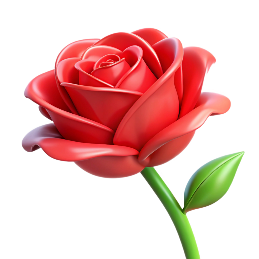 wonderful contemporary A single red rose, stylized, abstract premium png