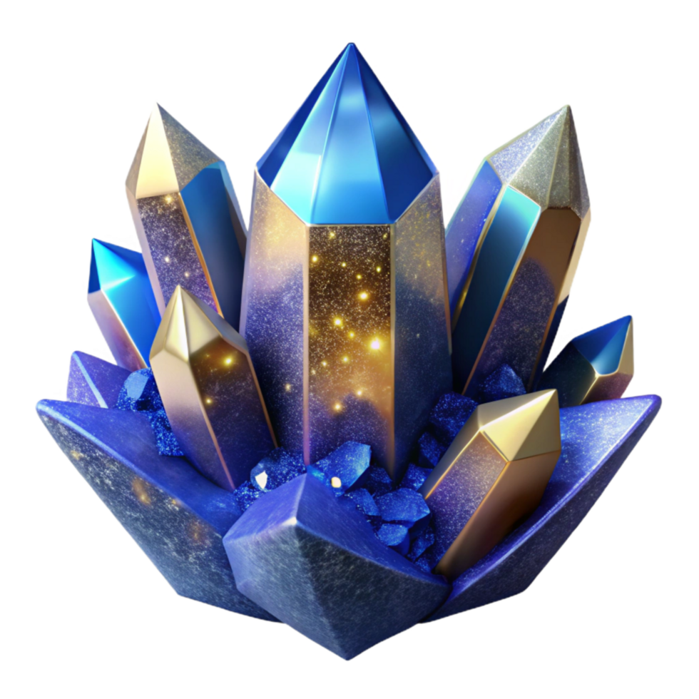 magnificent vintage Ice Crystal Isolated with Blue Tint high quality png