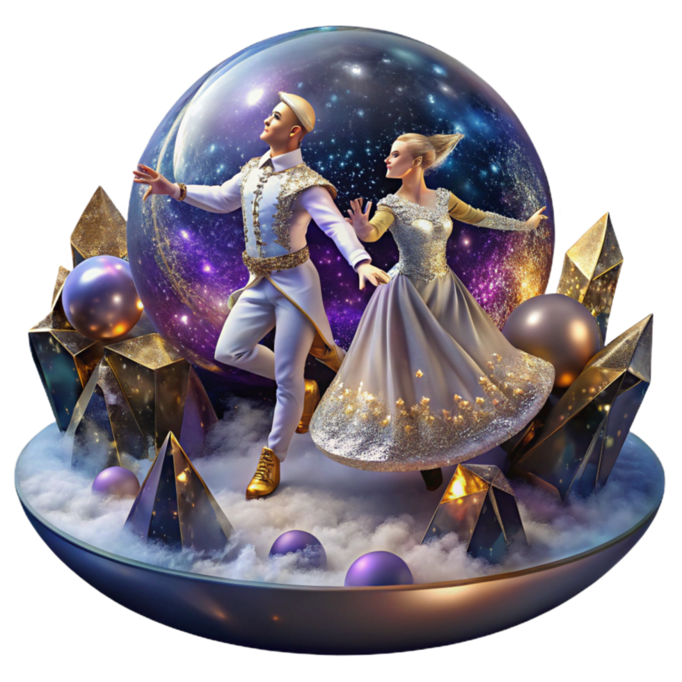 beautiful creative Intricate Ballroom Dance Formation Transparent Background with Detailed Costumes original png