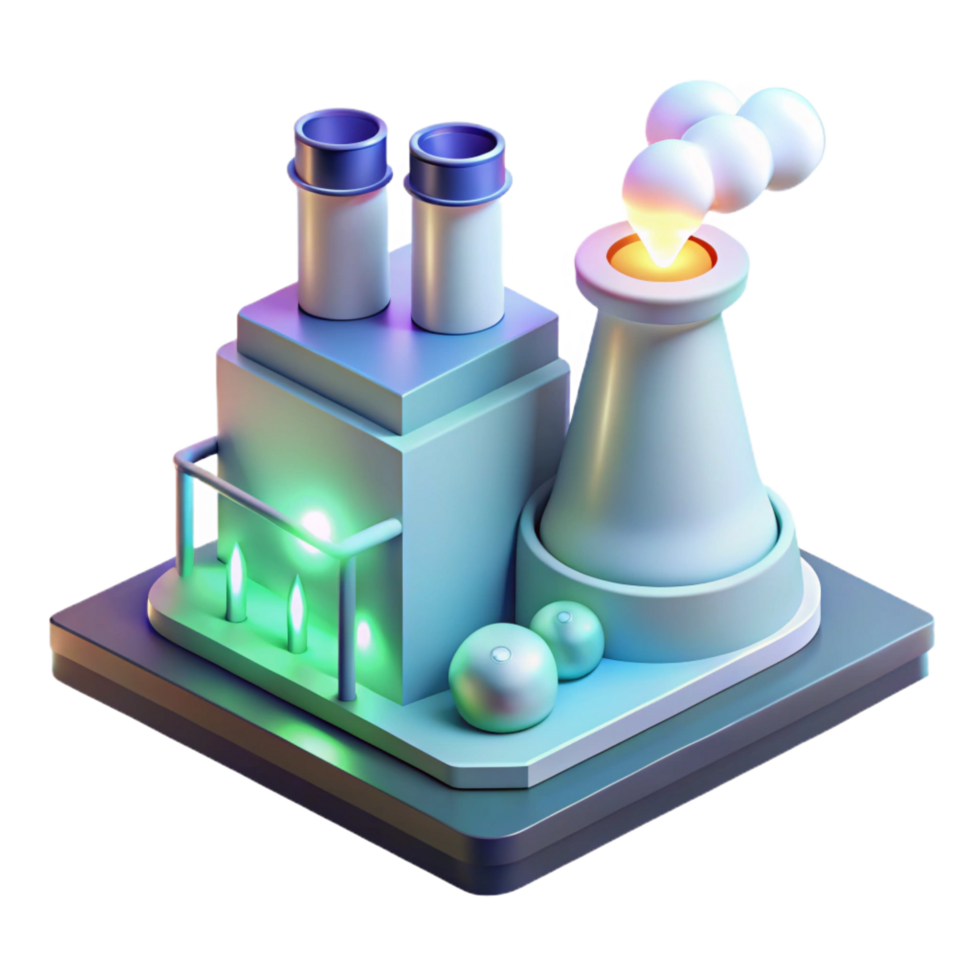 vibrant vintage A futuristic power plant emitting clean energy, glowing and ethereal, abstract style high quality png