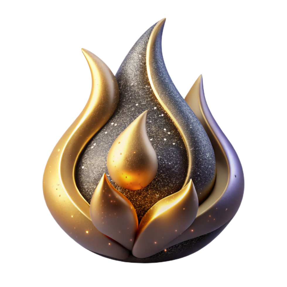 serene artistic Isolated Flame Icon with Shadow original png