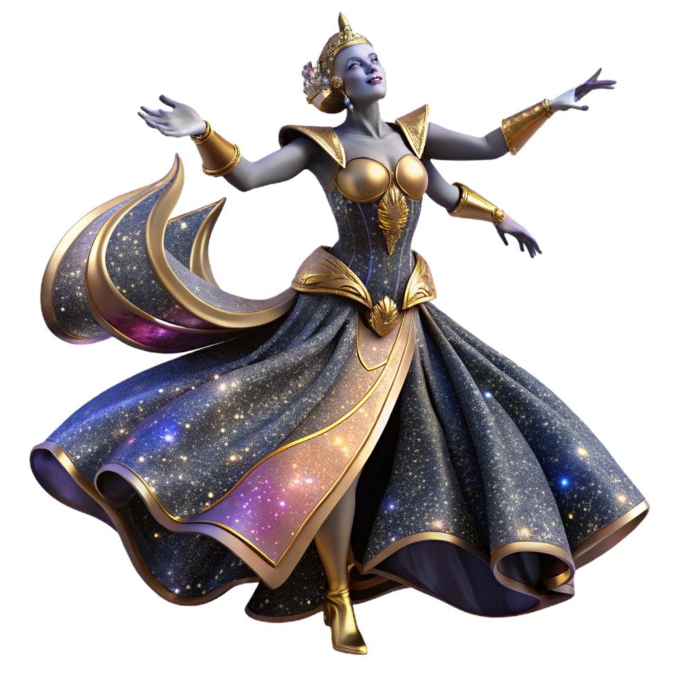 dramatic contemporary Intricate Ballroom Dance Pose Cutout with Detailed Costumes exclusive png