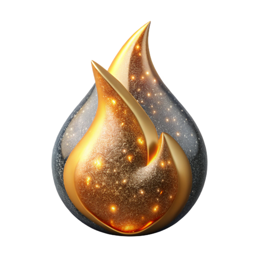 stunning modern Isolated Flame Icon with Shadow premium png