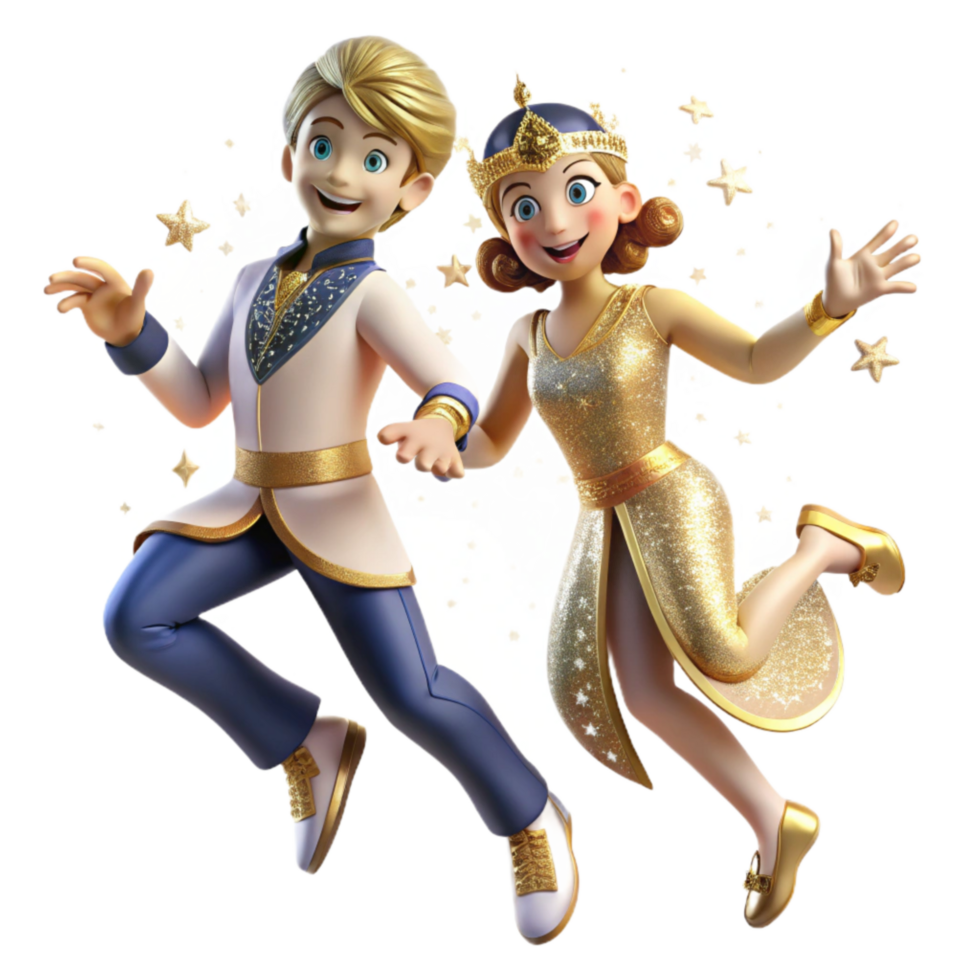 dramatic classic Joyful Jive Dance Duo Isolated with Dynamic Angle detailed png