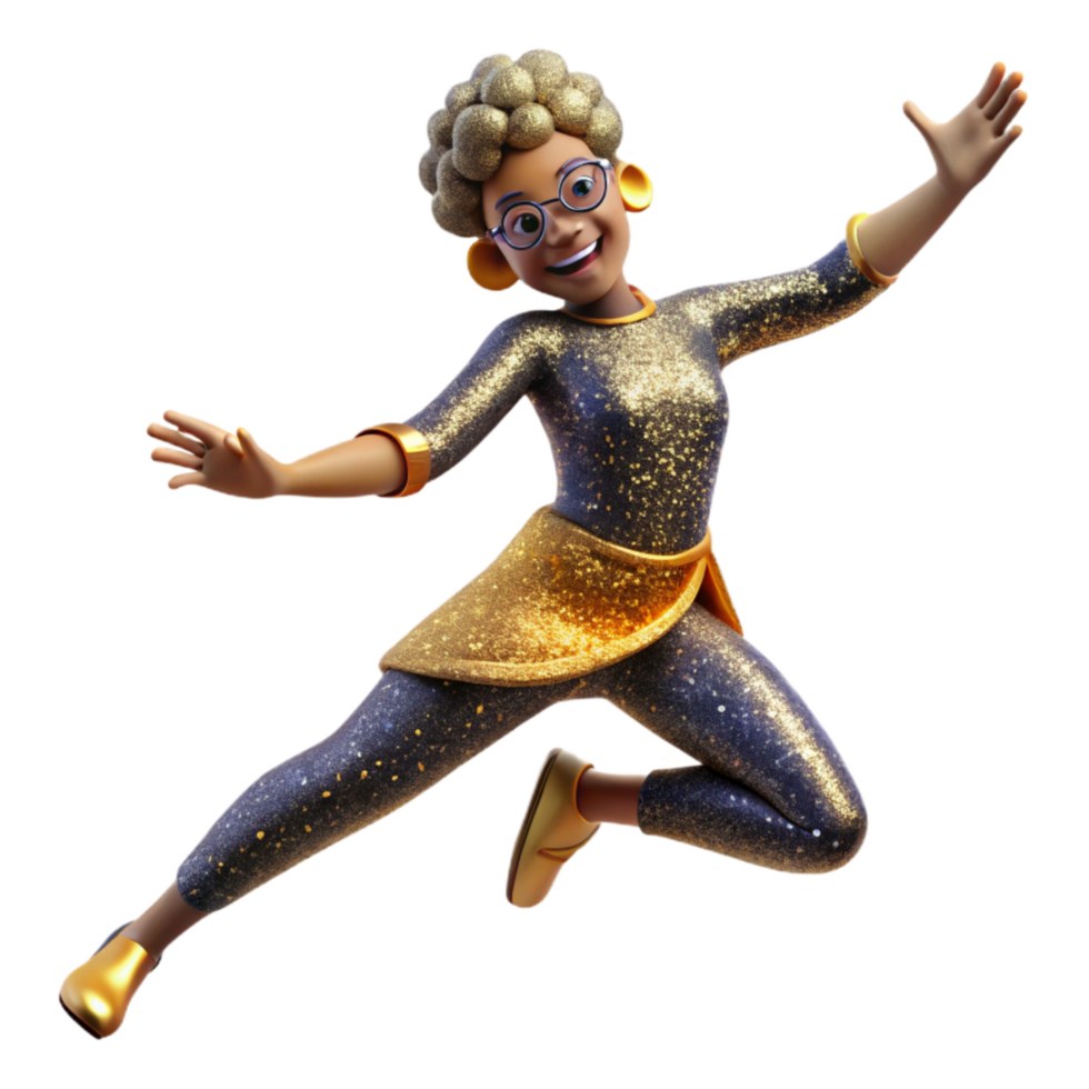 vibrant traditional Joyful Jive Dance Pose Isolated with Dynamic Angle premium png