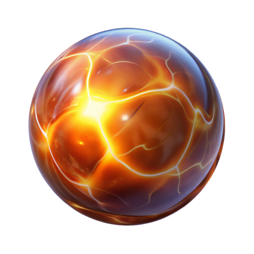 impressive rustic A glowing orb of energy, crackling with power high resolution png