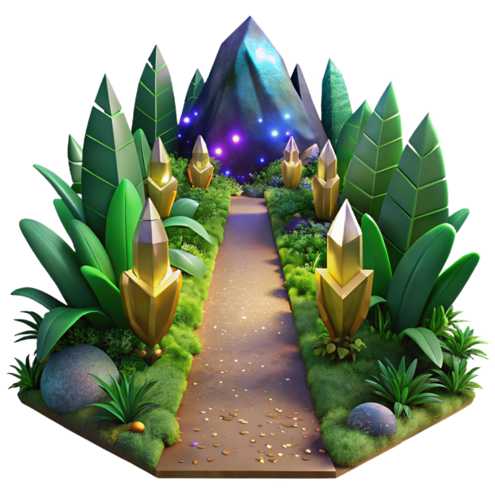 stunning vintage Jungle Path with Lush Greenery Isolated genuine png