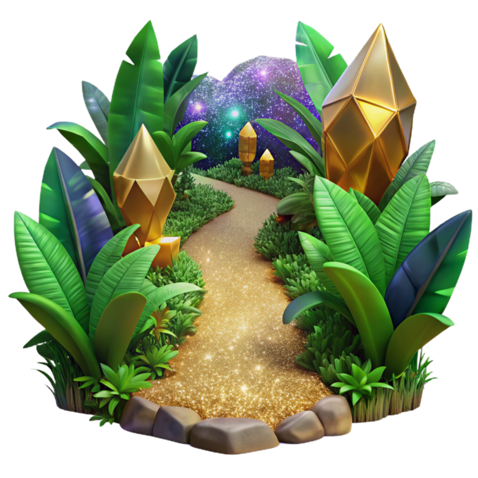magnificent abstract Jungle Path with Lush Greenery Isolated professional png