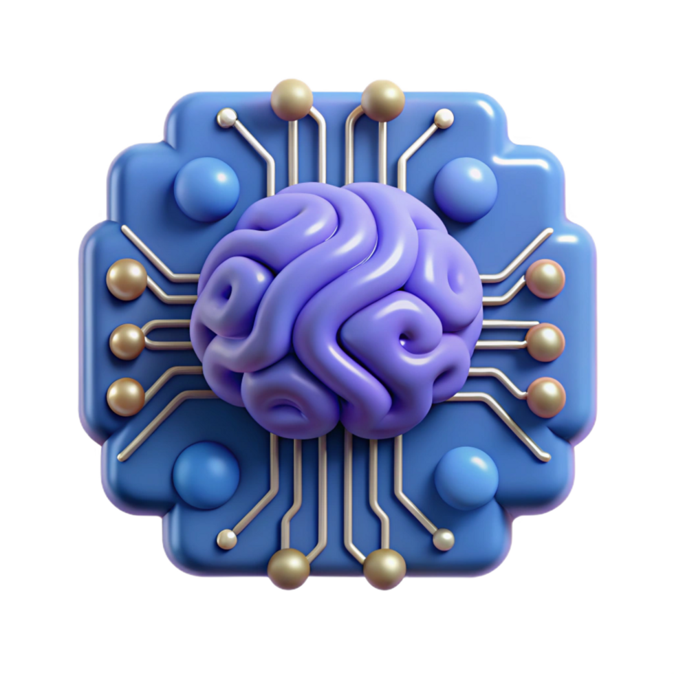 elegant rustic Artificial intelligence circuit board brain design authentic png