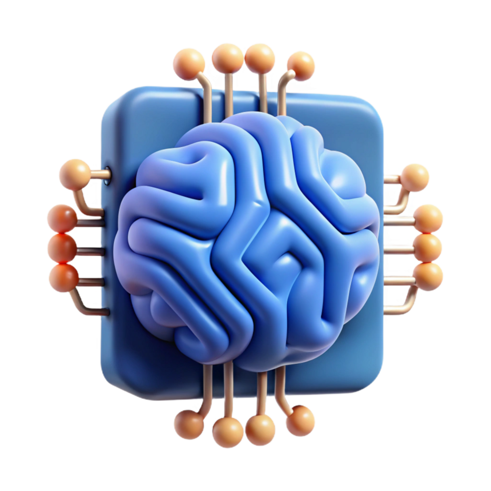 serene minimalist Artificial intelligence circuit board brain design professional png