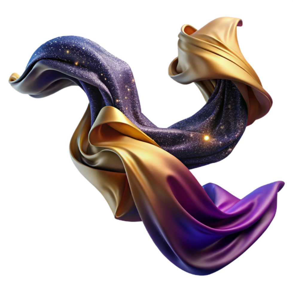 extraordinary abstract Lyrical Dance Movement Isolated with Flowing Fabric professional png