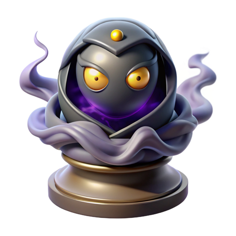 stunning classic A mysterious oracle with glowing eyes, gazing into a crystal ball, surrounded by swirling smoke. Art Deco style professional png