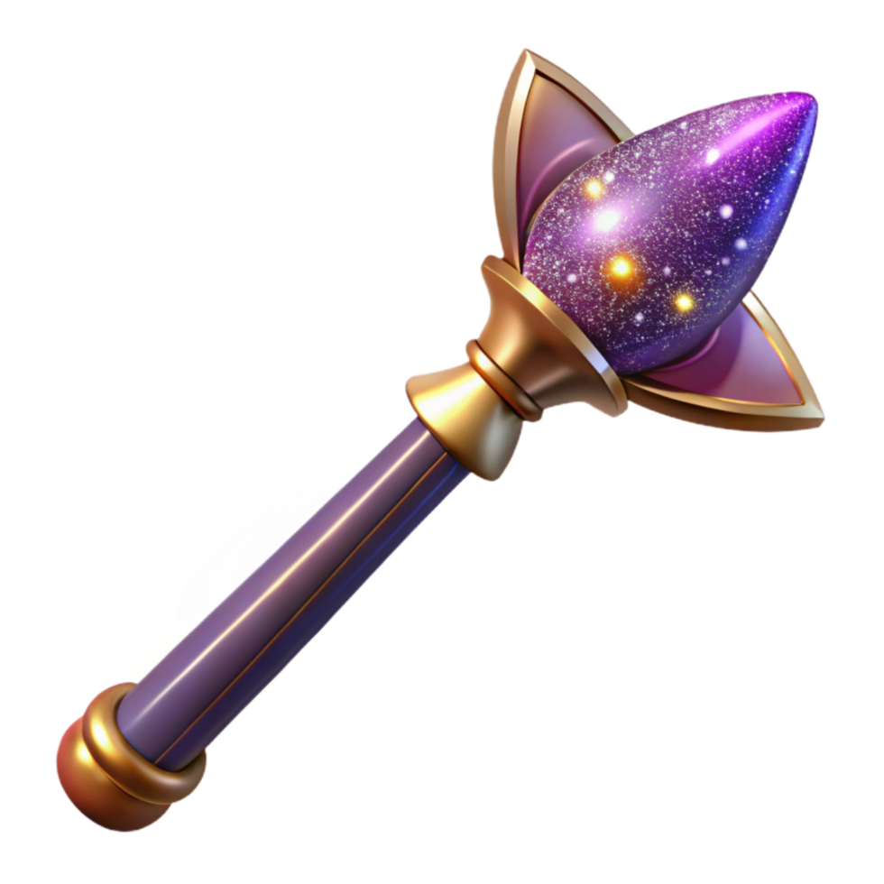 dramatic artistic Magic Wand Isolated with Sparkles premium png
