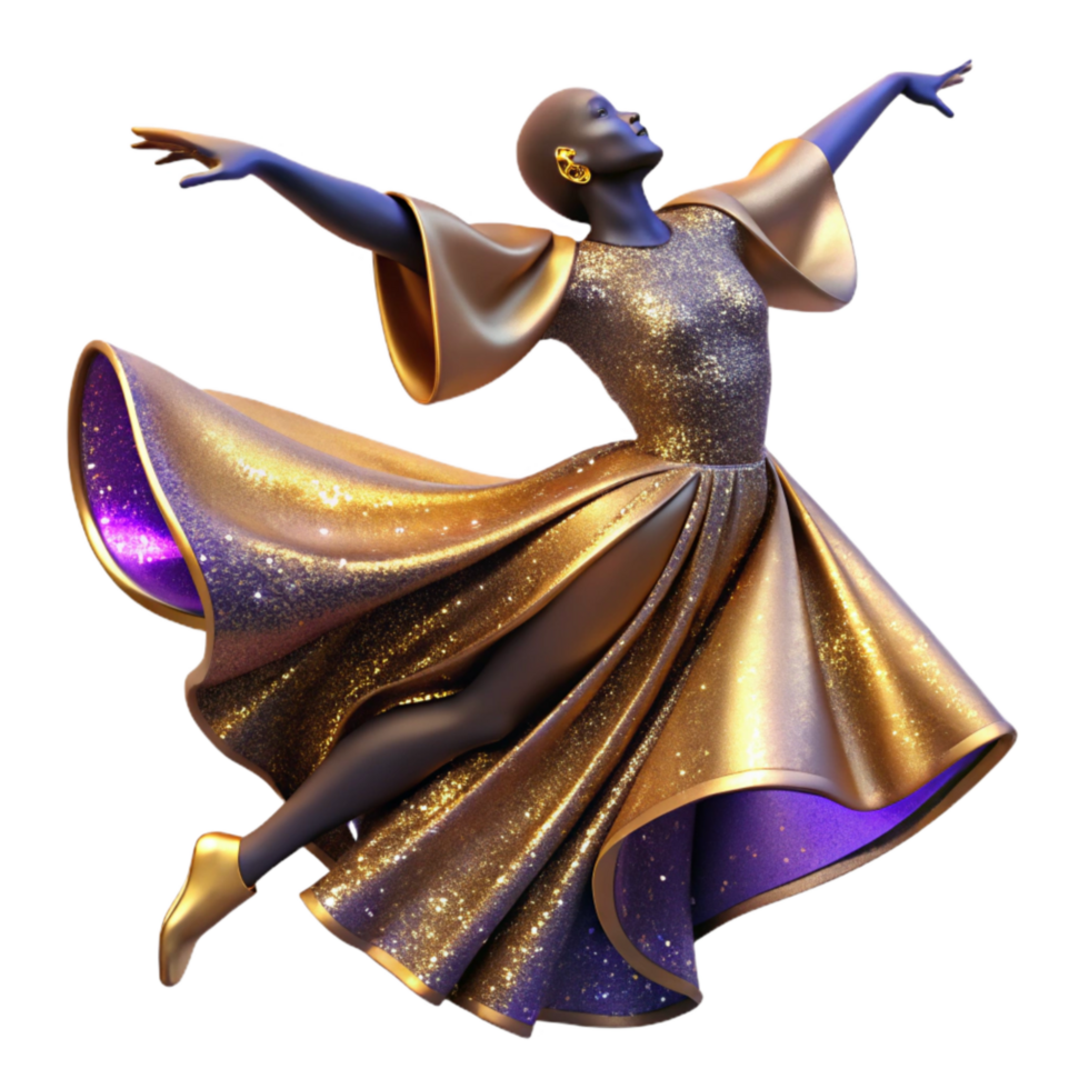 dramatic rustic Lyrical Dance Movement Isolated with Flowing Fabric exclusive png