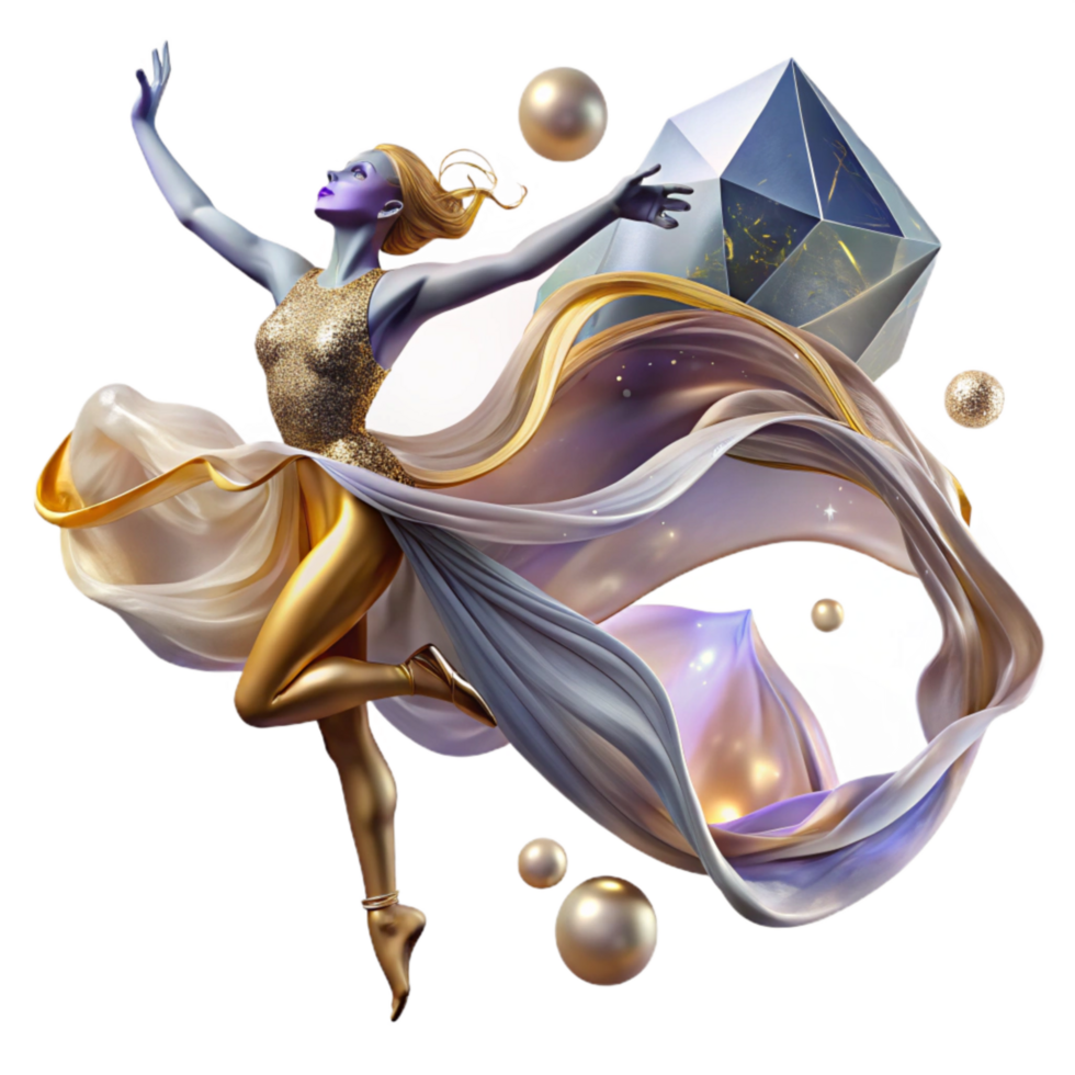 beautiful contemporary Lyrical Dance Movement Transparent Background with Flowing Lines png