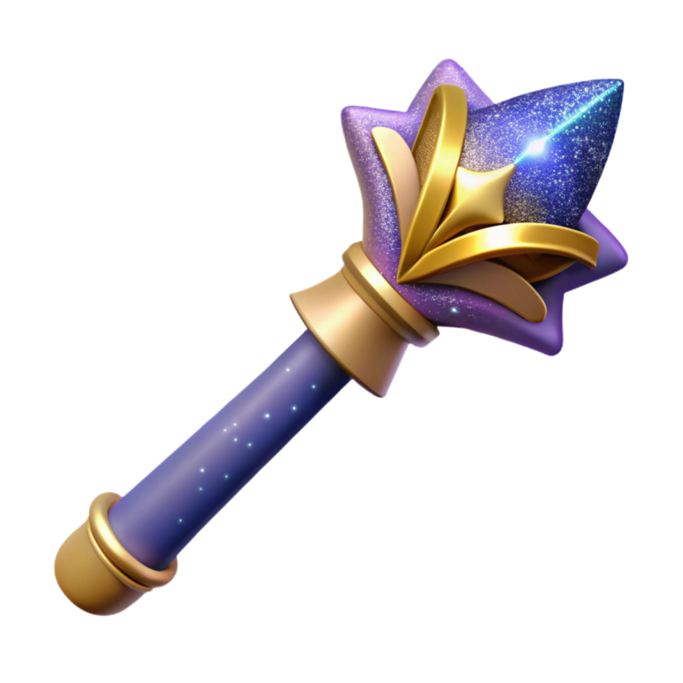 magnificent minimalist Magic Wand with Sparkling Tip Cutout genuine png