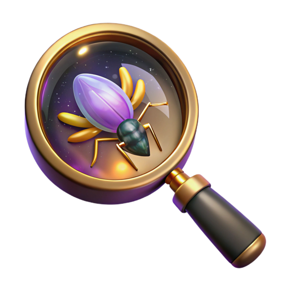 wonderful classic Magnifying Glass Examining Insect Isolated Transparent Background high resolution png