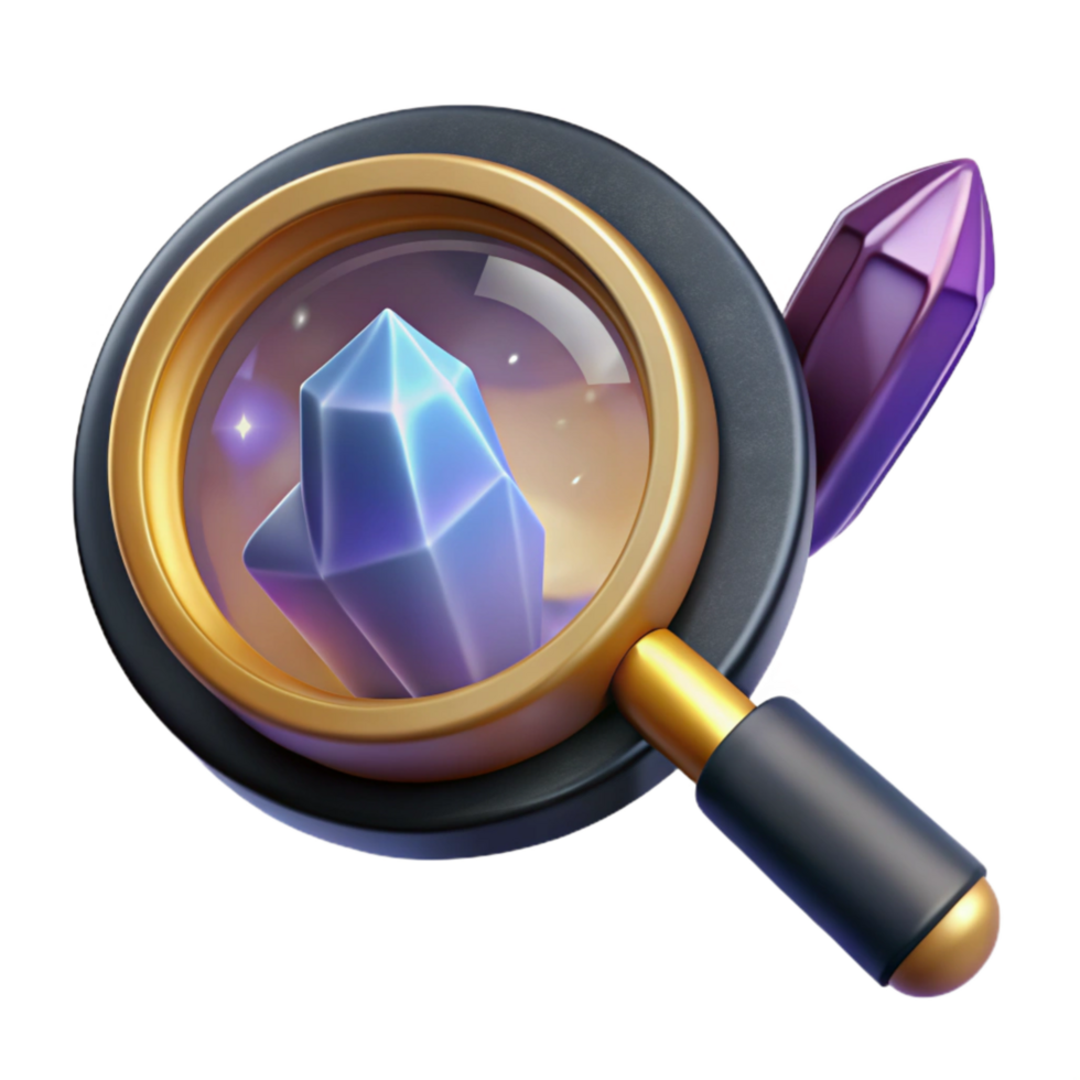 beautiful artistic Magnifying Glass Examining Map Isolated Transparent Background detailed png