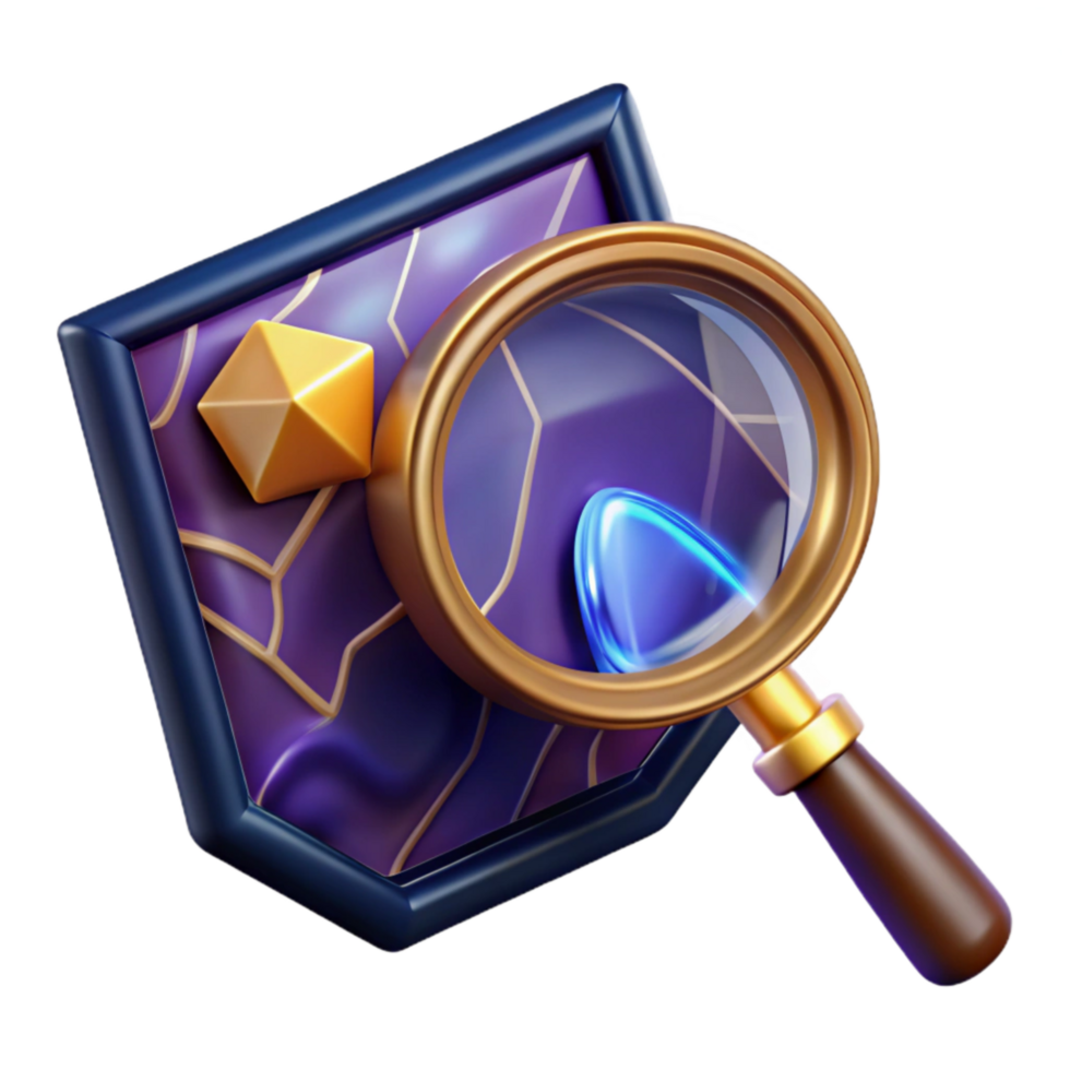 wonderful artistic Magnifying Glass Examining Map Isolated Transparent Background high resolution png