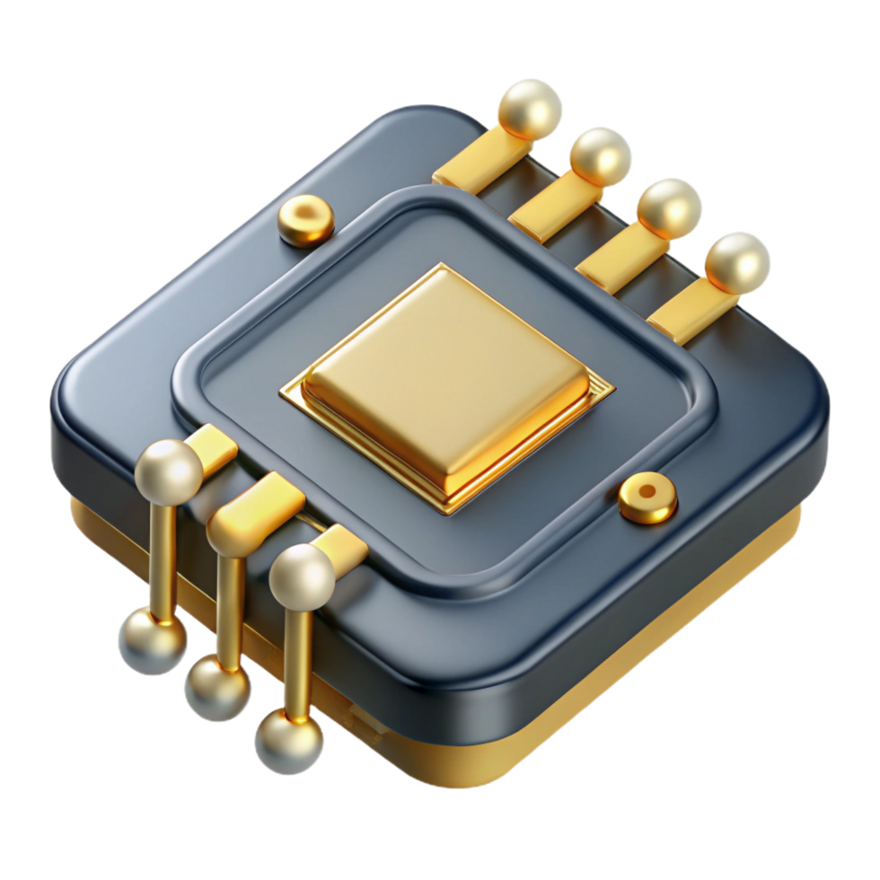 dramatic contemporary Microchip circuit board gold contacts original png