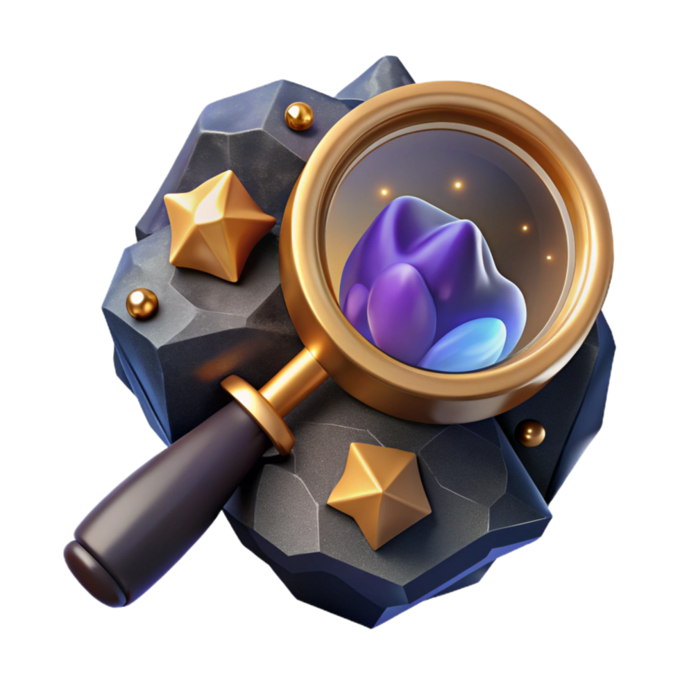 magnificent creative Magnifying Glass Examining Rock Formation Cutout professional png
