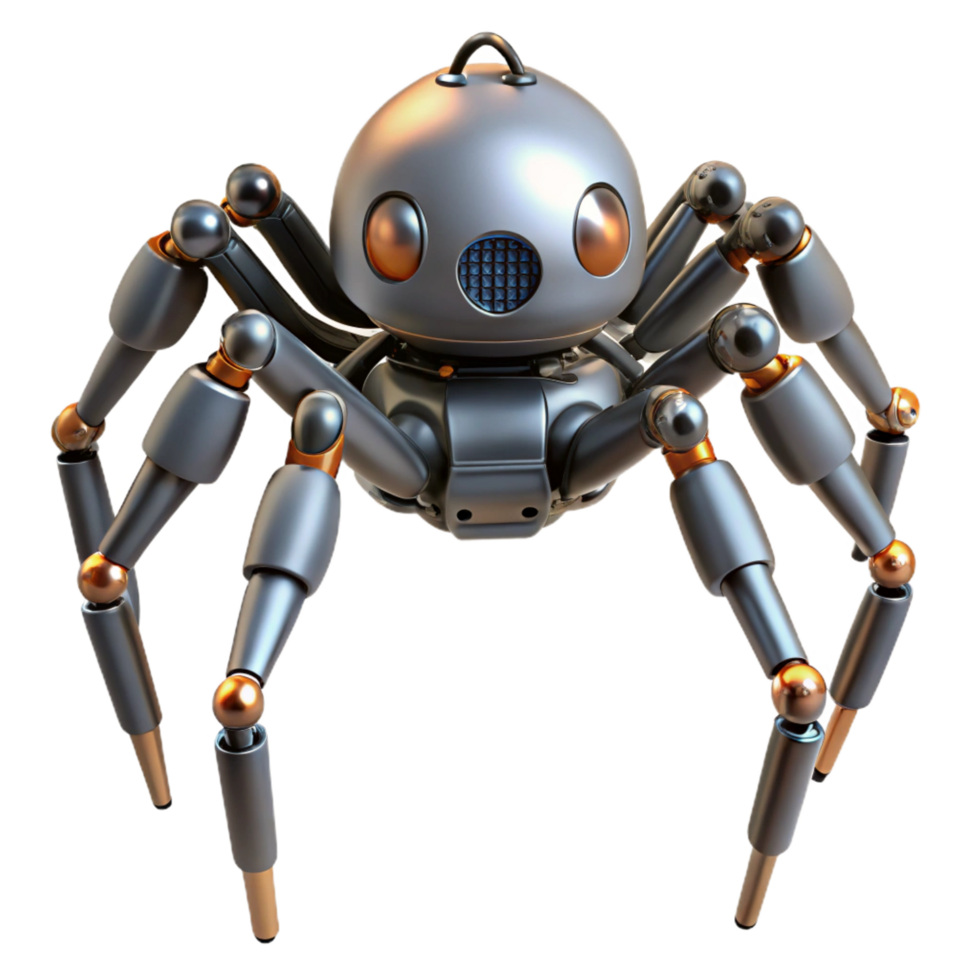 impressive rustic Robotic spider with articulated legs high quality png