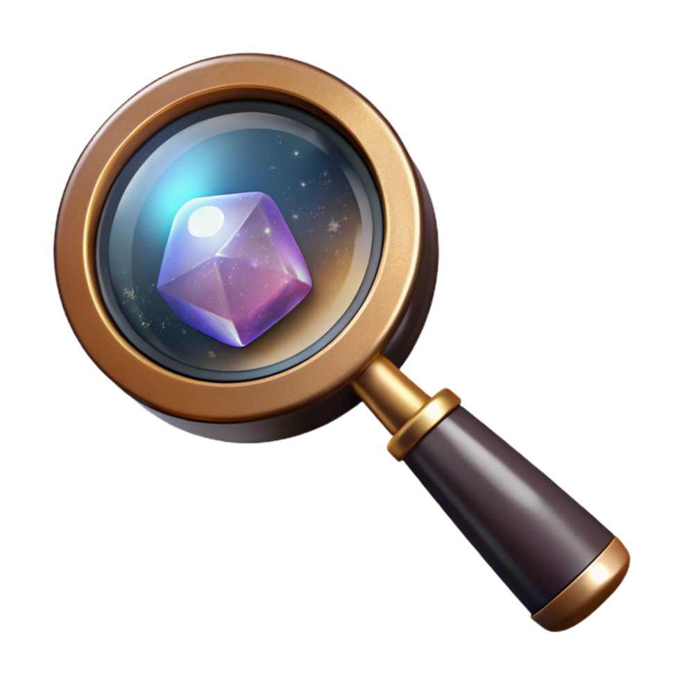 extraordinary vintage Magnifying Glass with Lens Flare Isolated Transparent Background high resolution png