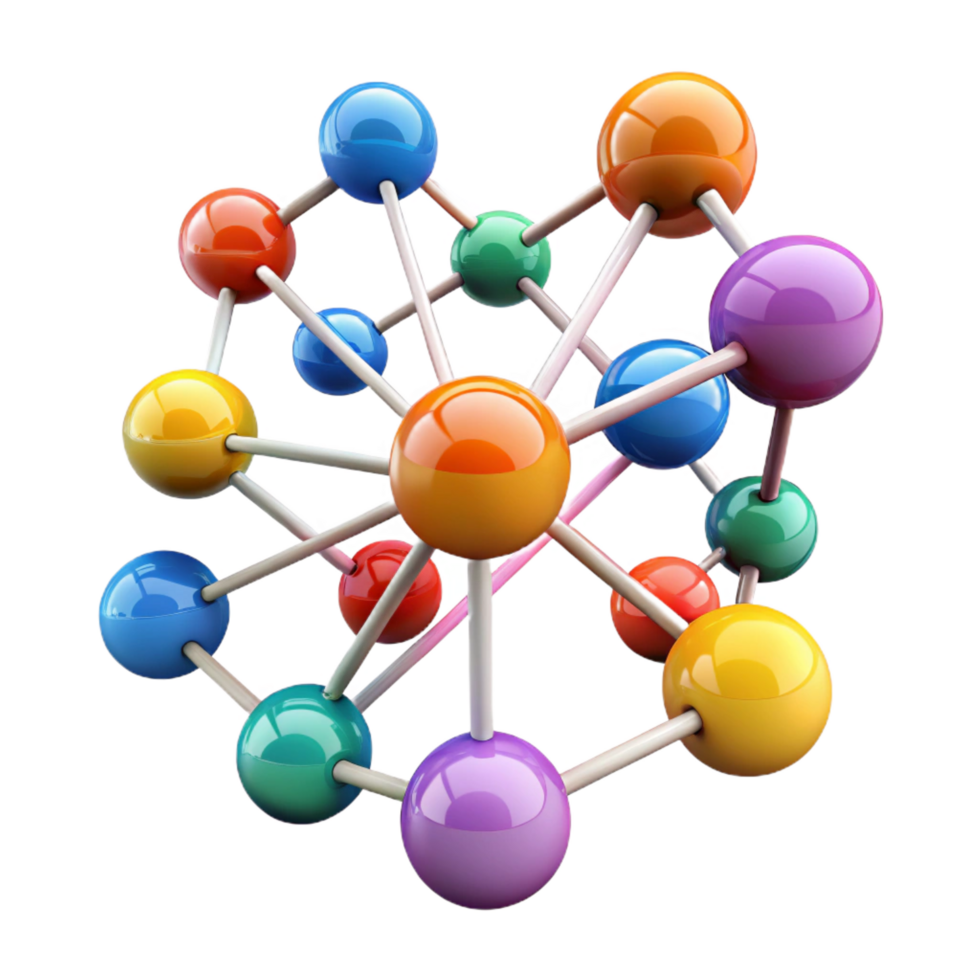 beautiful creative A network of interconnected nodes pulsating with data, colorful and dynamic, abstract style exclusive png