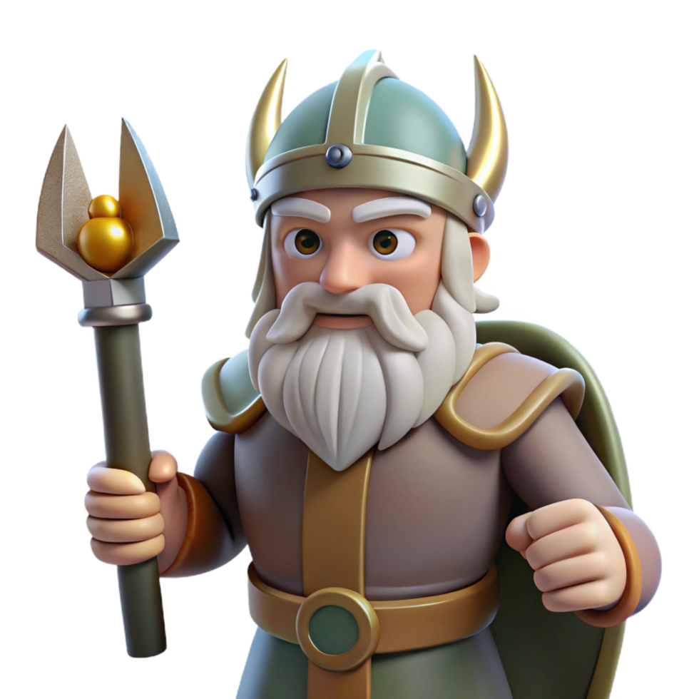 wonderful abstract Odin, Norse Allfather, holding Gungnir, original png