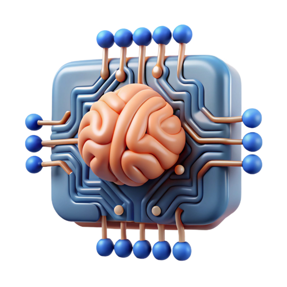 dramatic rustic Artificial intelligence circuit board brain design professional png