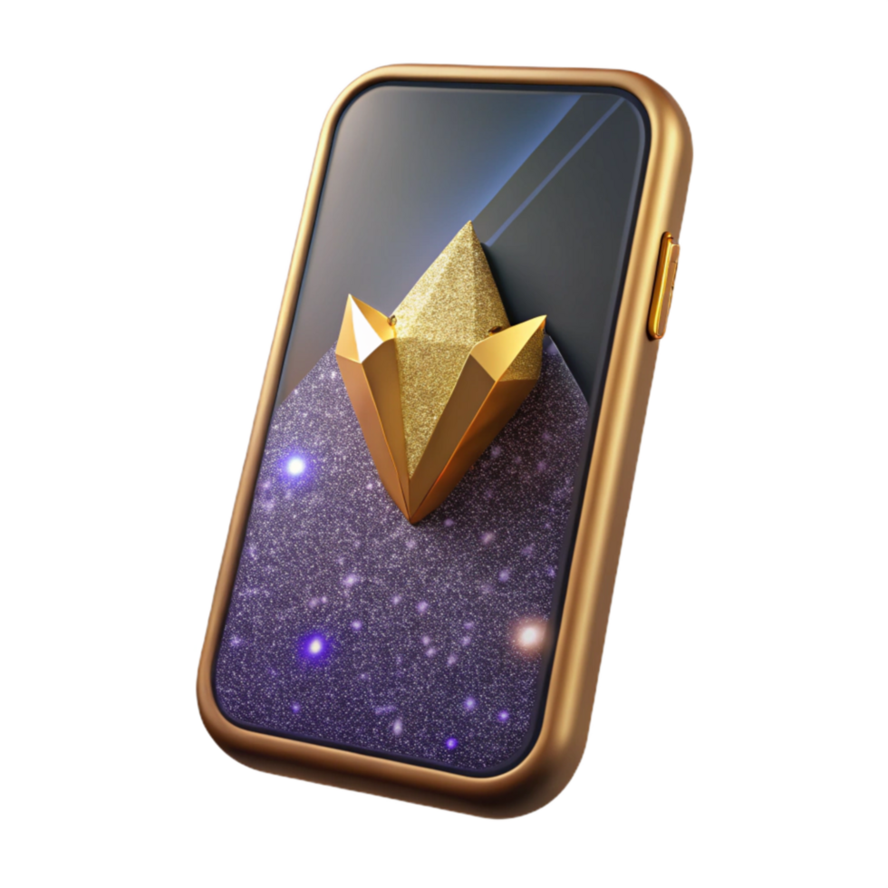 serene rustic Mobile Phone Front View with Shadow Cutout Element professional png