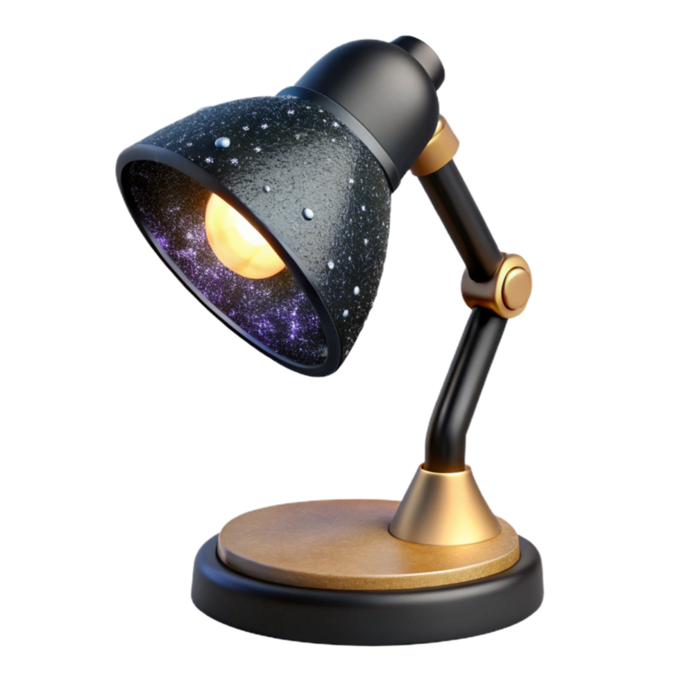 extraordinary contemporary Modern Black Desk Lamp Side View Transparent Background high quality png