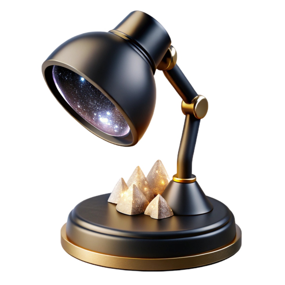 wonderful artistic Modern Black Desk Lamp Side View Transparent Background genuine png